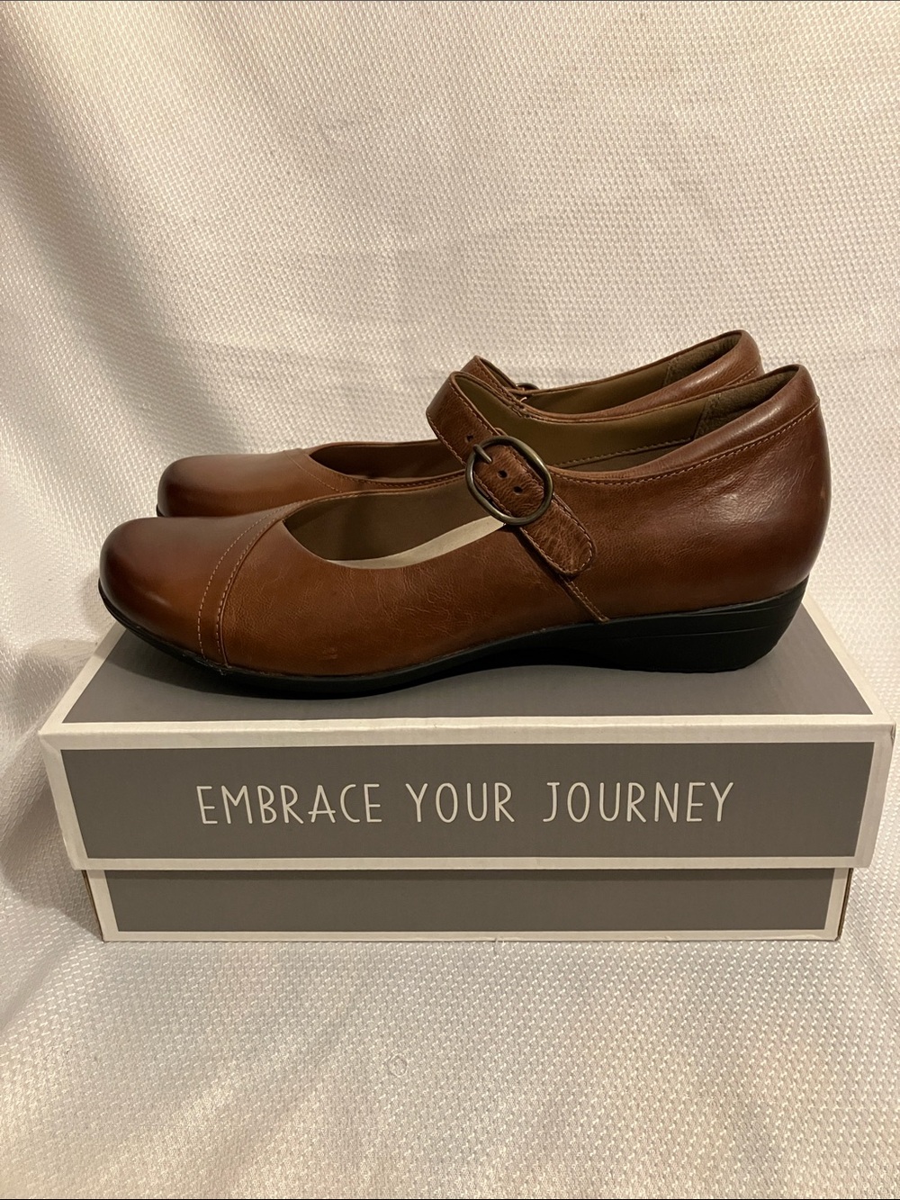 Dansko Brown Mary Jane Loafers with Buckle Strap